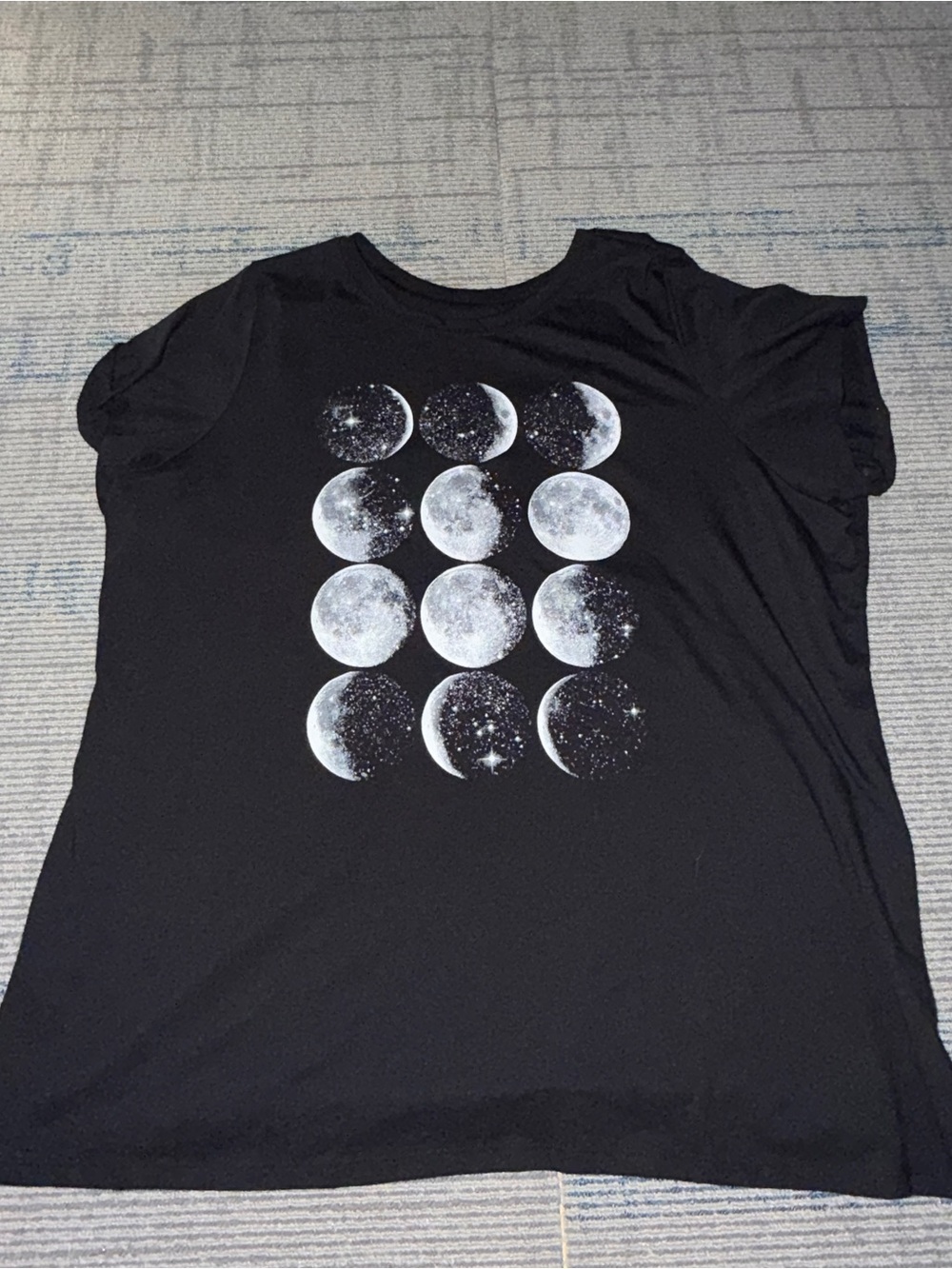 torrid Black Moon Phase Graphic Tee with White Print